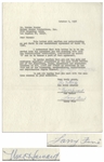 Moe Howard & Larry Fine Signed Acknowledgement From October 1958 That Howard & Fine Hold Copyright to Three Stooges -- Signed Larry Fine & The 3 Stooges / Moe Howard -- 8.5 x 11, Near Fine